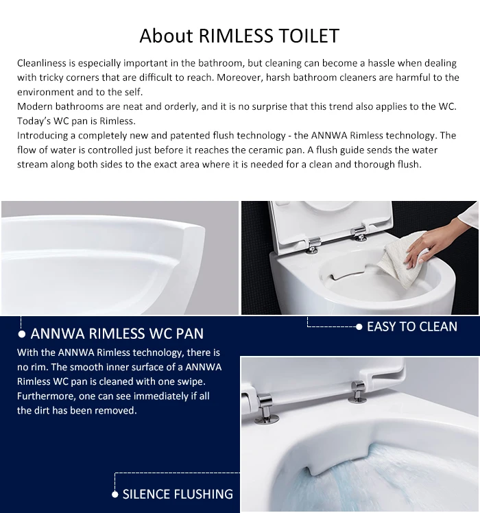 Easy clean Traditional  Floor Mounted two piece Ceramic Rimless Toilet  With Water Tank in Europe AB2194