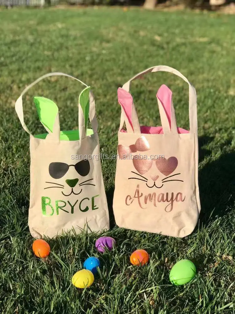 bunny face personalized easter basket