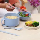 2020 new model 1000ml food grade round shape leakproof Share Natural Wheat Straw Fiber Food Lunch Box Container