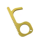 Custom Logo Edc Hygiene Hand Keychain Door Opener Brass No Touch Key