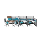 Modular office desk 3 seater set workstation office partition panel systems