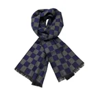 Hot sale business elegant men's winter knit plaid thick scarf pocket