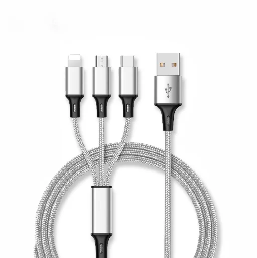 Nylon Braided Multiple heads Cheap USB Cable Mobile Phone Charger 3 in 1 USB Cable with 3 heads, Black,blue , red,sliver
Nylon Braided Multiple heads Cheap USB Cable Mobile Phone Charger 3 in 1 USB Cable with 3 heads, Black,blue , red,sliver
