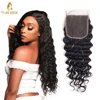 Young Queen virgin hair malaysian cuticle aligned deep wave hair 4*4 lace closures 8 10 12 14 16 18 20 inches
