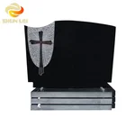 Customized red granite headstone book style