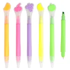 Cute Fruit Design Double Sided School Ball Point Pen Highlighter Ballpoint Pen 2 In 1