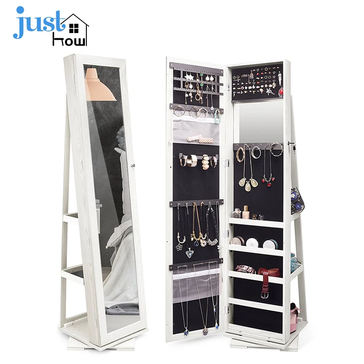 Home Furniture Rotating Standing Mirror Jewelry Cabinet Buy