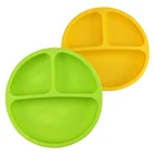 Baby toddler silicone grip dish- divided silicone food portion plate