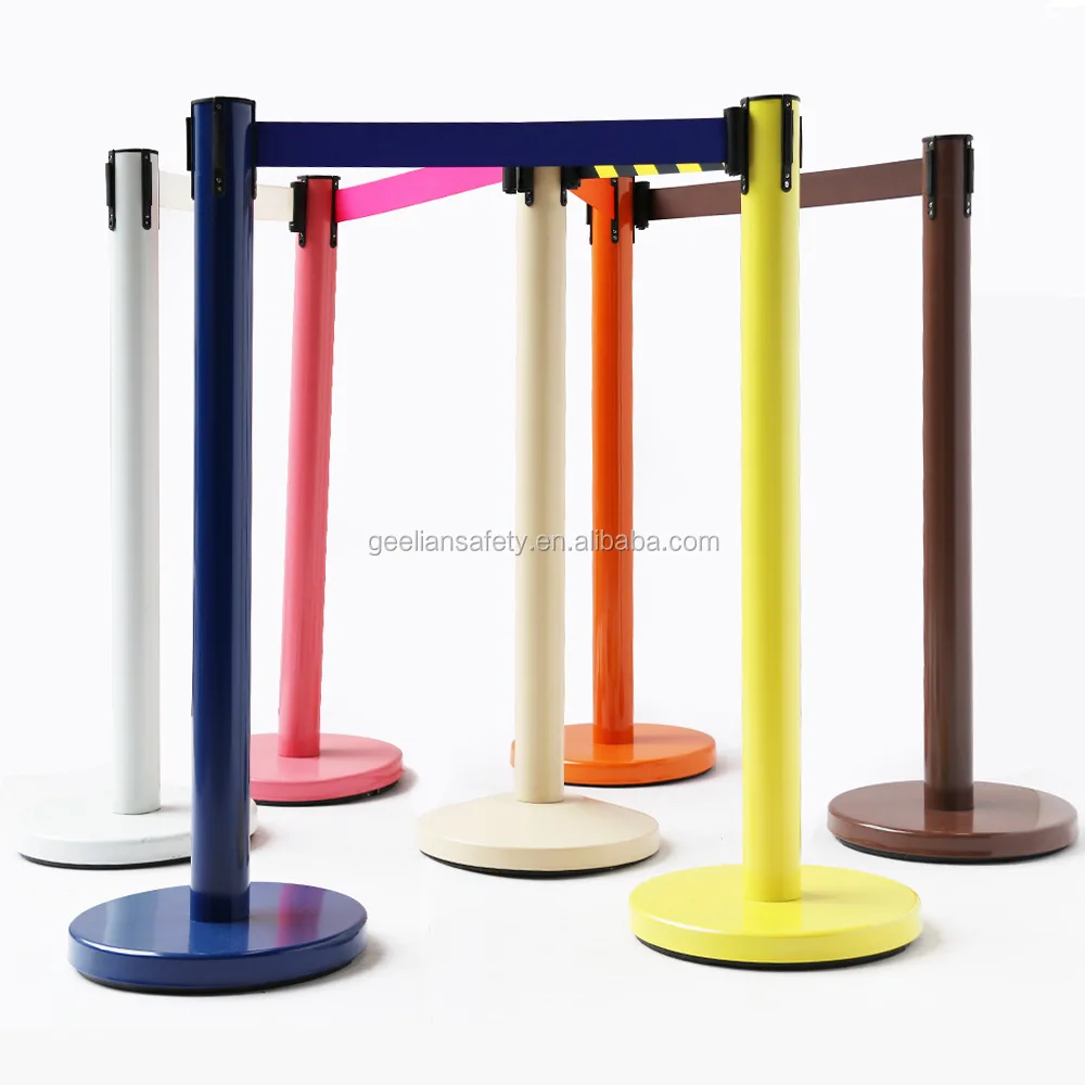 Retractable Belt Queue Line Stand Rope Barrier Crowd Control