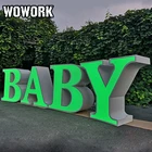 Table WOWORK Custom Birthday Baby Shower Decoration Metal LOVE ONE BABY Letter Table For Wedding Event And Party Props