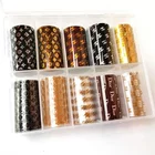 wholesale 10 pcs per set nail foil Brand LOGO style DIY Nail Art Transfer Sticker
