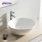 Modern Bathroom Ceramic Wash Basin Round Shape Vessel Sink