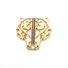 Fashion zinc alloy custom wolf logo hollow out sewing metal accessories label for garment