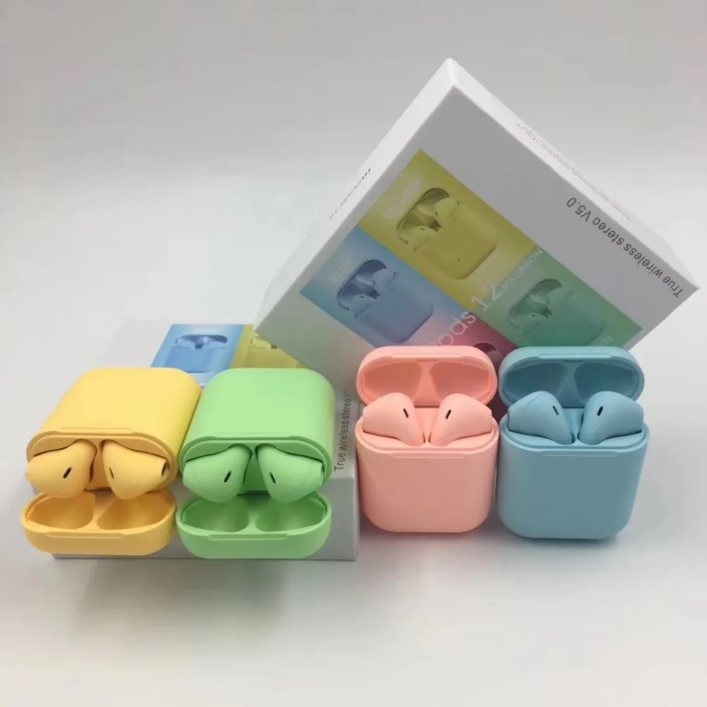 Cute Macaroon colors inPods 12 Mini wireless earbuds i12 TWS earphones - ANKUX.COM