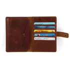 Custom genuine smooth leather passport holder class A crazy horse leather passport holder travel wallet