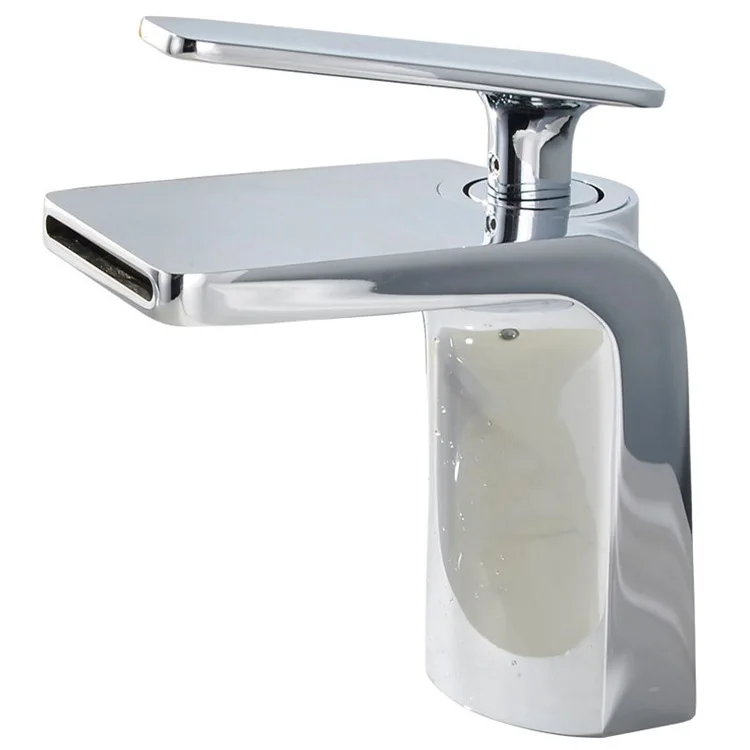 Hot and Cold Water Faucet Bathroom Mixer Tap Waterfall Brass Tap