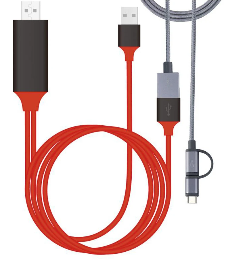 Factory price USB to HDMI Cable with USB Charging 2 meters for iPhone/Android/Type c TO Hdmi - ANKUX.COM