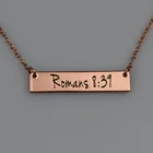 Custom Engraved Name Plate Stainless Steel Blank Bar Charm Women Chain Pendant Jewelry Necklace