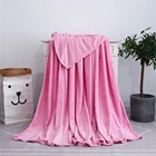 Custom order large size pink flannel throw Polyester blanket for Bedding