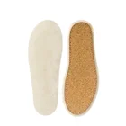 Durable hand sewing real wool material warmer Cork shoe insole with sweat absorption
