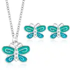 RTS Wholesale Hot Plain Jewelry Set Creative Butterfly Jewelry Set With Statement Necklace Earring For Women 2019