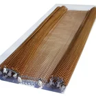 Decorative metal screen architectural small chain link curtain mesh, metal beads hanging chain curtain