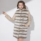 Packaging Customization Elegant Rex Rabbit Fur Coat Women Fur With Down Jacket 2 Piece Set