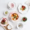 Hot Sell Tableware Hexagon and octagon Marble Design Porcelain Dinner Plates