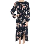 Wholesale Spring Summer Floral Printed Ladies Maxi Long Dress Women