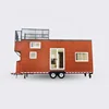 Prefabricated light Steel Frame tiny house on wheels with trailer wholesale mobile small house