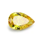 12*16mm 4K 5A+ hot sale crushed ice cut cz gem golden yellow pear cut cz stone for gemstone jewelry