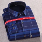 Wholesale Hand Washable Men Thick Soft Warm Shirt Polyester Button Shirt Slim Fit Men Plaid Flannel Shirt