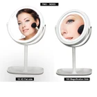 Rechargeable 8 Inch Double Sides Round Shape led vanity mirror lights Makeup Mirror with Stand