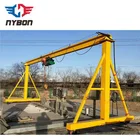 Small Gantry Crane Equipped with electric chain hoist rotating derick parts 0.5t-5t 8m