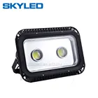 LED Flood Light, Black IP65 Outdoor Waterproof 100W 2pcs COB LED Warm White Spotlight for Parking Lot, Playground