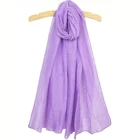 Classic Gift Solid Pure Color Voile Scarf Chiffon Purple Shawl Scarves
