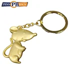 Enamel metal keychain custom cute rat key chain for wholesale