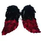 Wings Black And Red Natural Feather Wings For Party
