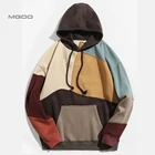 Custom French Terry Patchwork Vintage Heavyweight Cotton Pullover Drop Shoulder Cut and Sew Hoodies Embroidered Unisex