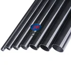 China Factory Customized Machine Braided 3k Braided Carbon Fiber Round Tube Black with Twill Weave