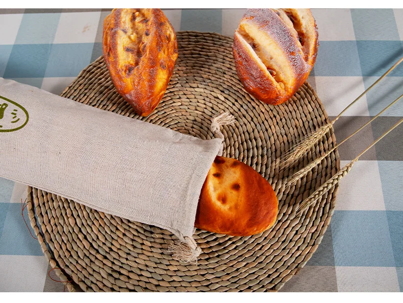 Linen Bread Bags Ideal for Homemade Bread Unbleached Reusable Food Storage Storage for Artisan Bread Bakery & Baguette