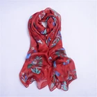 custom long different designs silk embroidery shawl