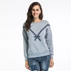 Warm Winter Thick Fleece Hoodie Custom Printed Bowknot Sweet Long Sleeve Crewneck Sweatshirt Women Hoodie