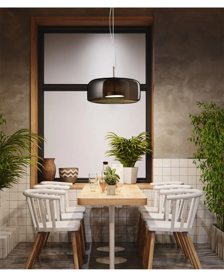 Contemporary Glass Hanging Lamp Metal Glass Pendant Light Artdecolite