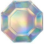 Romantic Dream Style Laser Silver Disposable Tableware Paper Plates For Wedding Party Supplies