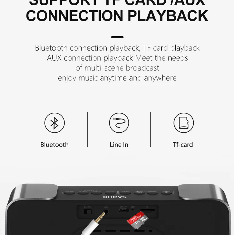 LED Alarm Clock with FM Radio Wireless Bluetooth Speaker Mirror Display Support Aux TF USB Music Player Wireless for Office Home - ANKUX.COM