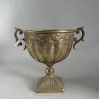 Pot Wholesale European Antique Metal Copper Flower Planter Pot With Square Base