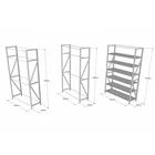Custom 2.4m high metal shopping mall clothing store floor hanging clothes display stand