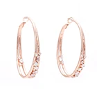 Fashion design hoop earrings ear clip diamond jewelry crystal zircon earrings for women