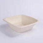 Biodegradable and compostable sugarcane pulp 24OZ square bowl